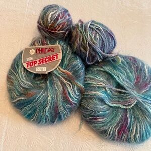 PHILDAR TOP SECRET Mohair/Wool/Cotton Yarn 4 balls